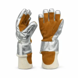 guantes aluminizados bombero estructural con palma en cuero reforzado para mayor agarre y resistencia