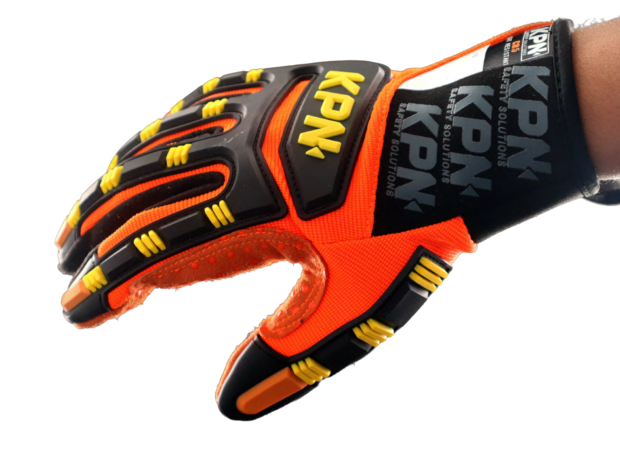 Guante industrial CR5 anticorte y antiimpacto con palma punteada y protección térmica