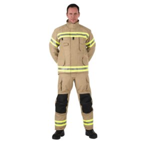 Traje de Bombero Bristol XFlex NFPA certificado bajo norma NFPA 1971:2018 – equipo de protección estructural de alto rendimiento distribuido por RQC Solutions.