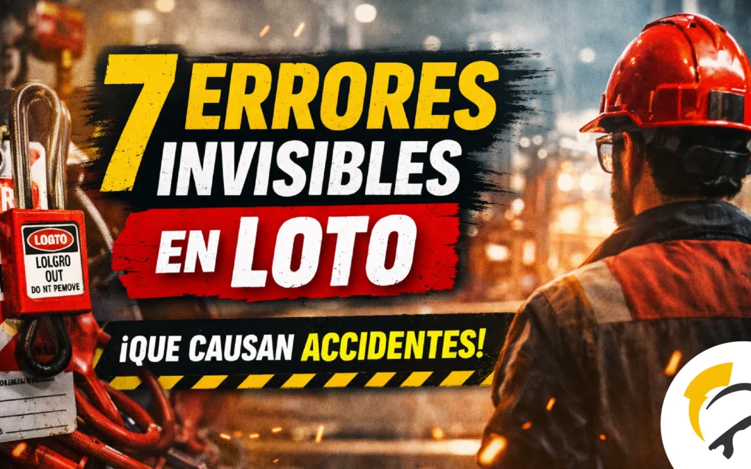 Bloqueo etiquetado loto industrial con trabajador y dispositivos LOTO en entorno industrial de alto riesgo