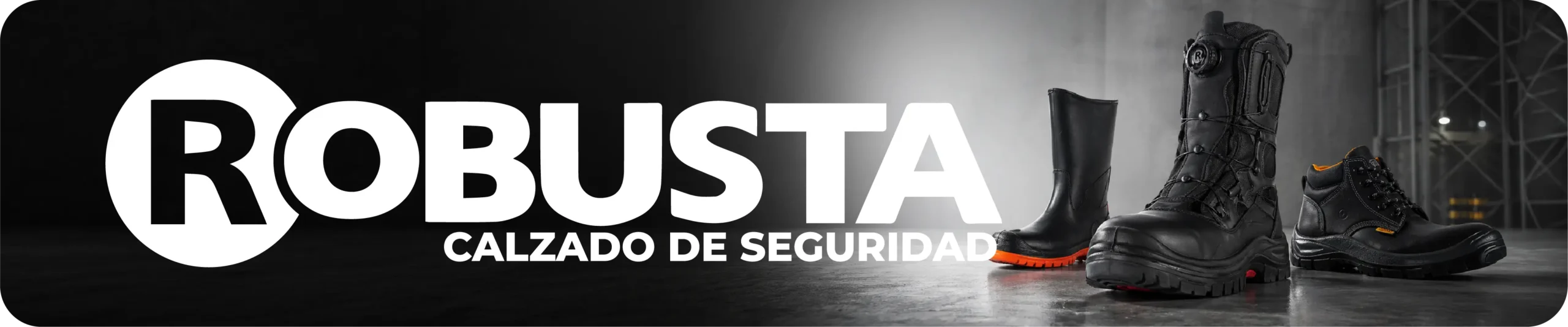 Banner de botas robusta industriales con calzado de seguridad para dotación empresarial