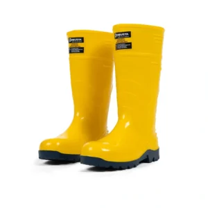 Botas seguridad hidrocarburos pvc Robusta amarillas en perspectiva
