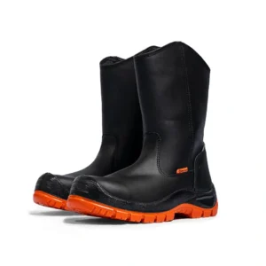 Par de botas soldador dieléctricas Robusta en perspectiva con suela naranja antideslizante