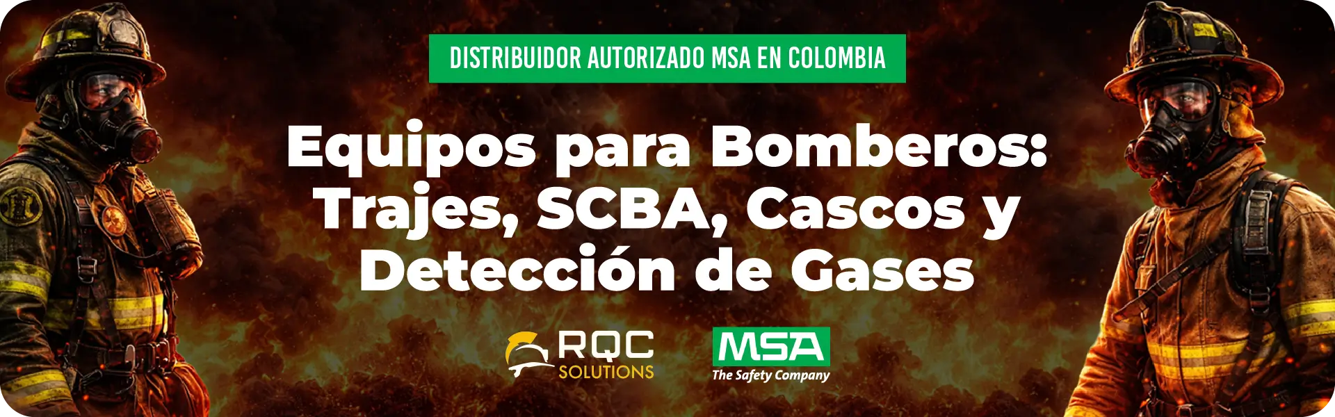 Equipos MSA bomberos Colombia con SCBA, cascos y detectores para emergencias