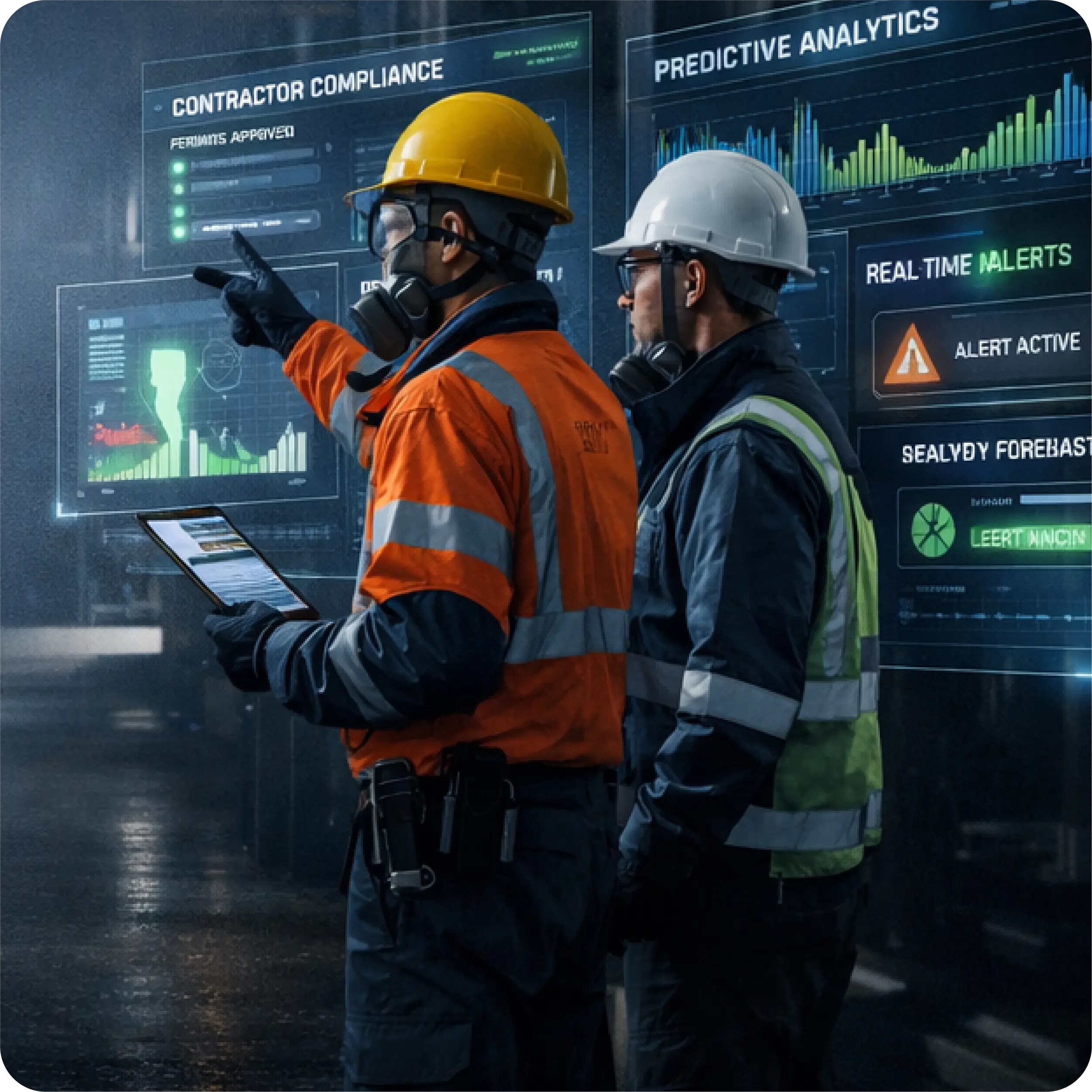 Software SST con IA para cumplimiento de contratistas, analítica predictiva y alertas en tiempo real