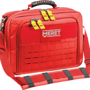 Maletín médico para emergencias rojo MERET con panel MOLLE frontal y correa de hombro