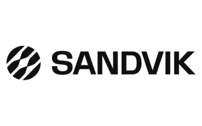 Logo de Sandvik relacionado con seguridad industrial para minería