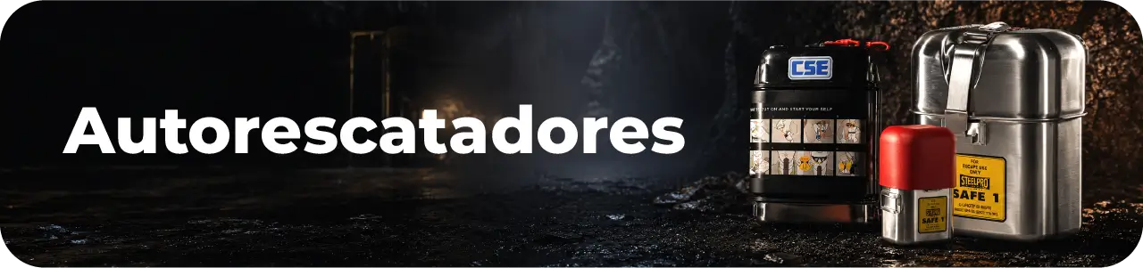 Autorescatador minero en Colombia en ambiente subterráneo con equipos de escape para minería