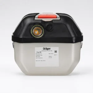 autorrescatador Dräger Oxy SR en estuche frontal para escape respiratorio minero