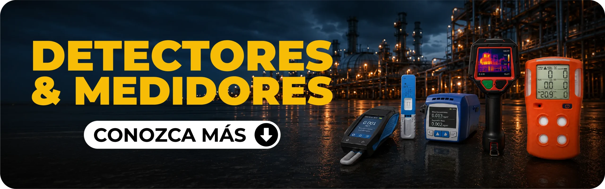 Detectores y medición industrial para gases, alcohol y material particulado en operaciones de seguridad