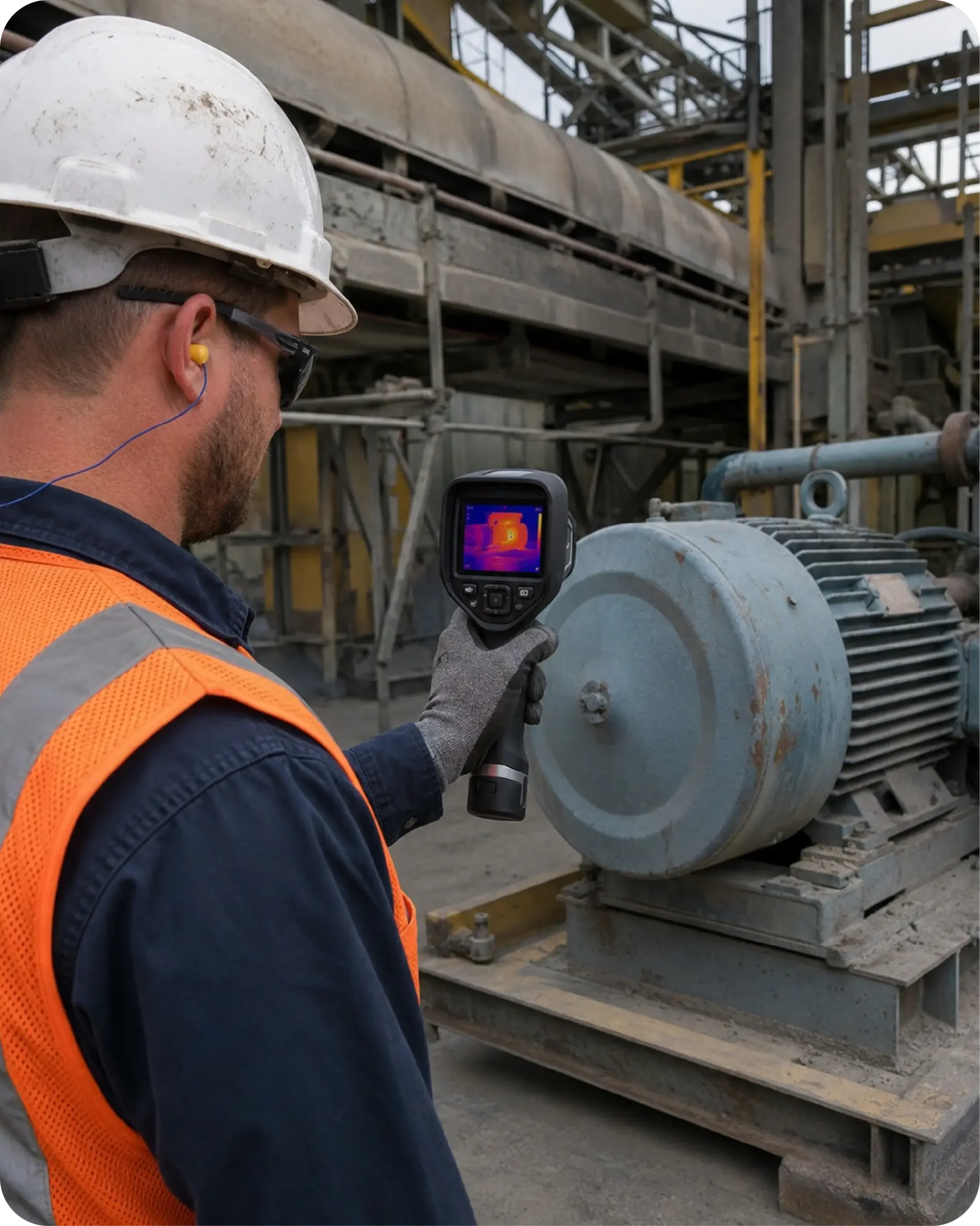 Cámaras termográficas industriales para inspección de motores en minería