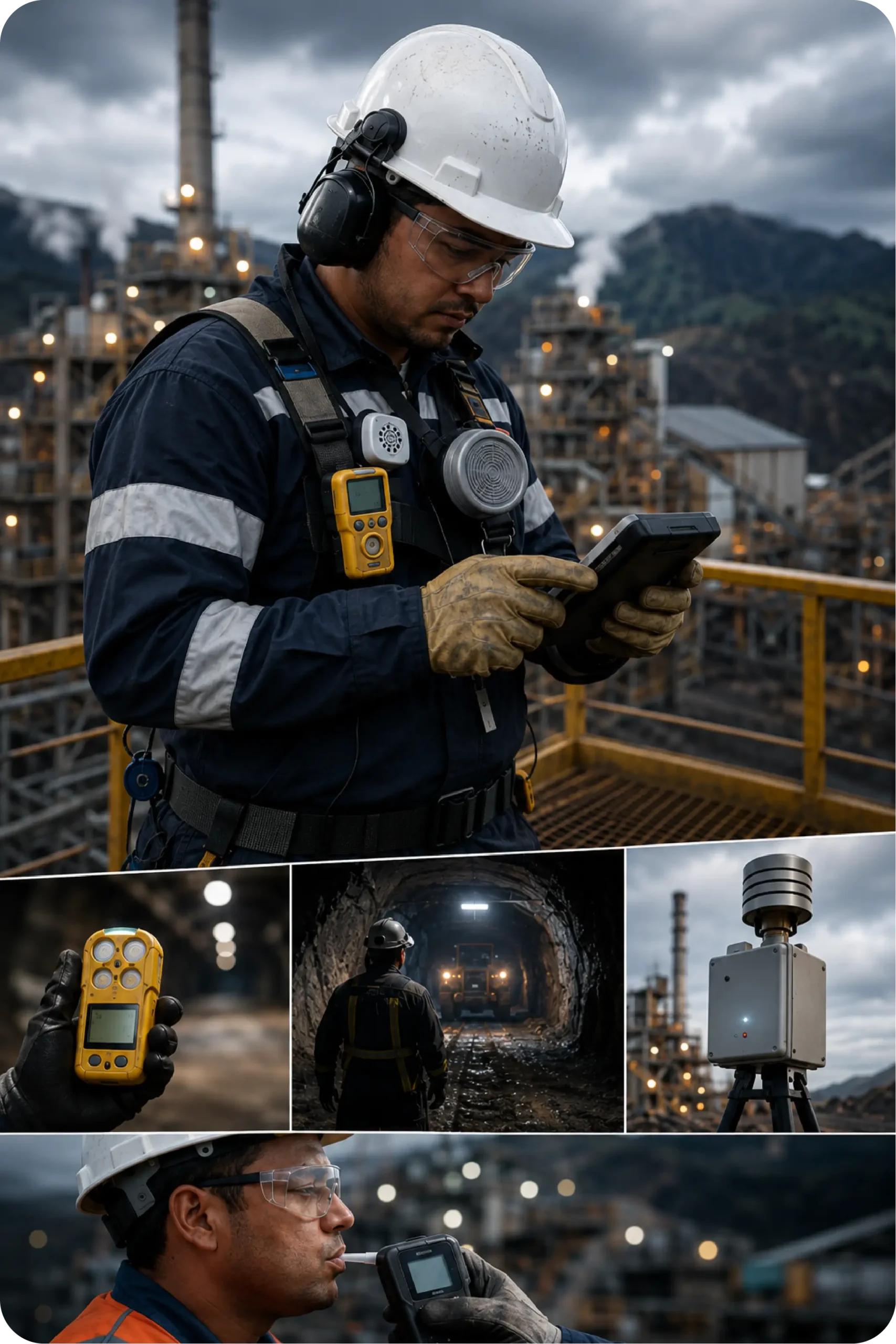 Detectores y medición industrial para seguridad operacional en minería, gases y material particulado