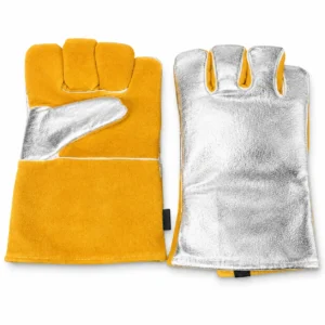 Par de guantes aluminizados protección térmica Gray Wolf talla L con palma amarilla y dorso plateado