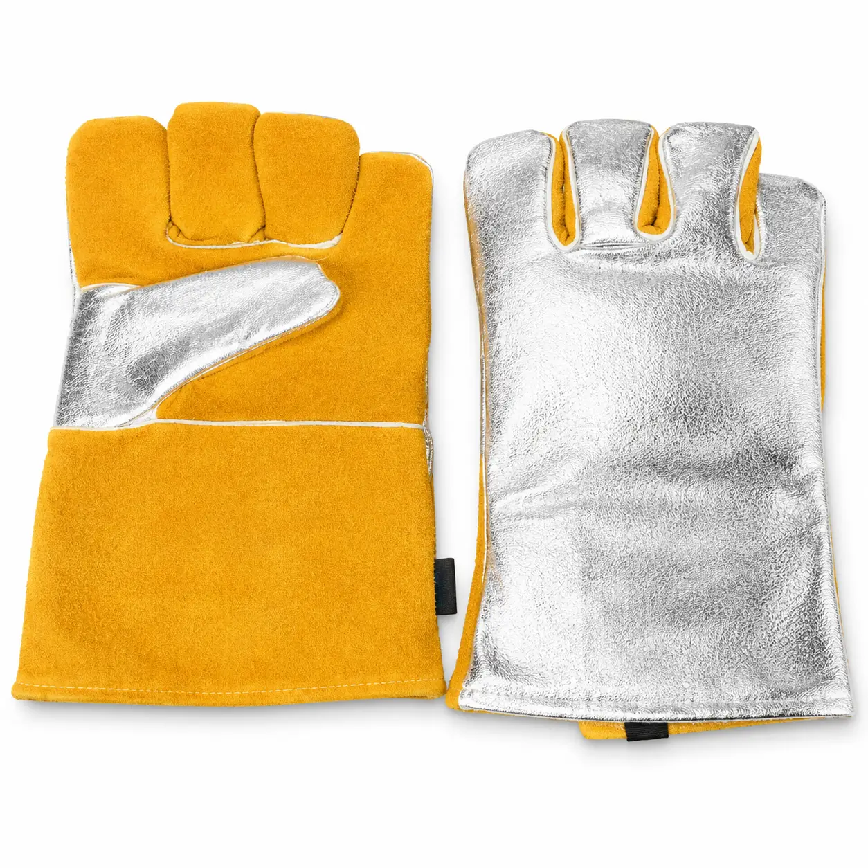 Par de guantes aluminizados protección térmica Gray Wolf talla L con palma amarilla y dorso plateado