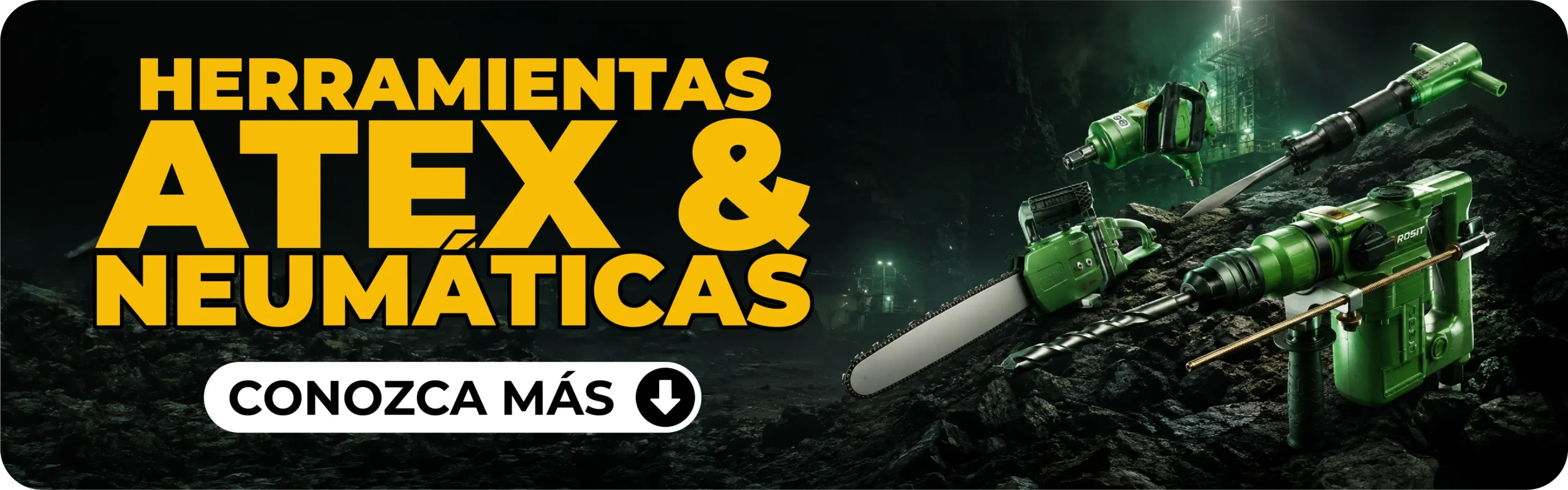 Herramientas industriales para minería y zonas ATEX con equipos ROSIT en entorno industrial