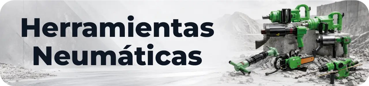 Herramientas neumáticas para minería e industria con equipos de impacto, perforación y mantenimiento operativo
