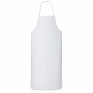 Peto blanco calibre 16 tipo delantal impermeable para protección frontal en labores industriales