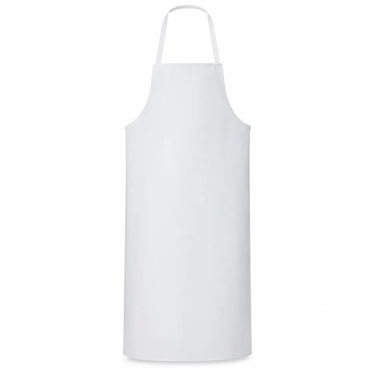 Peto blanco calibre 16 tipo delantal impermeable para protección frontal en labores industriales