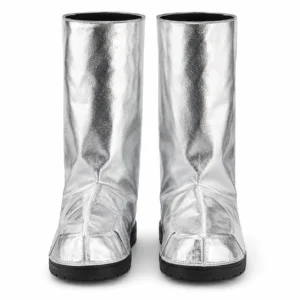 Polainas aluminizadas protección térmica tipo cubrecalzado en fondo blanco