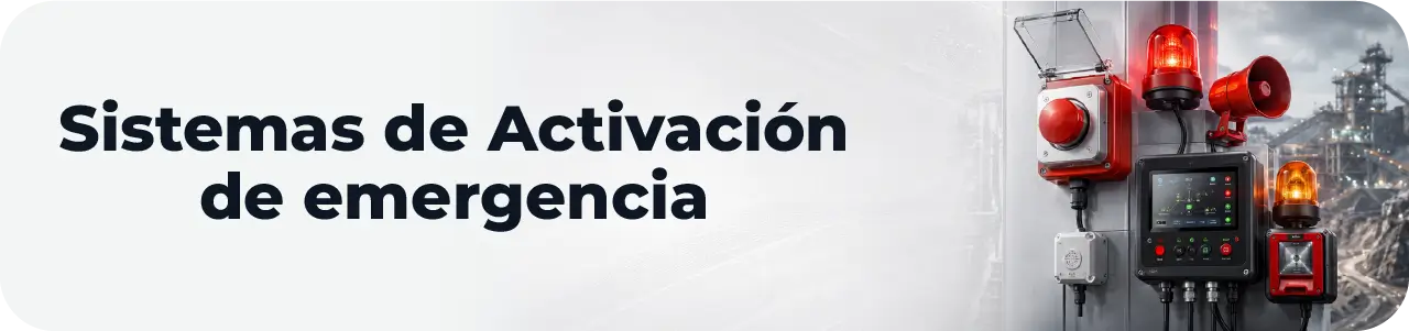 Sistemas de alarma industrial con detectores de gas fijos y portátiles para emergencias mineras e industriales.