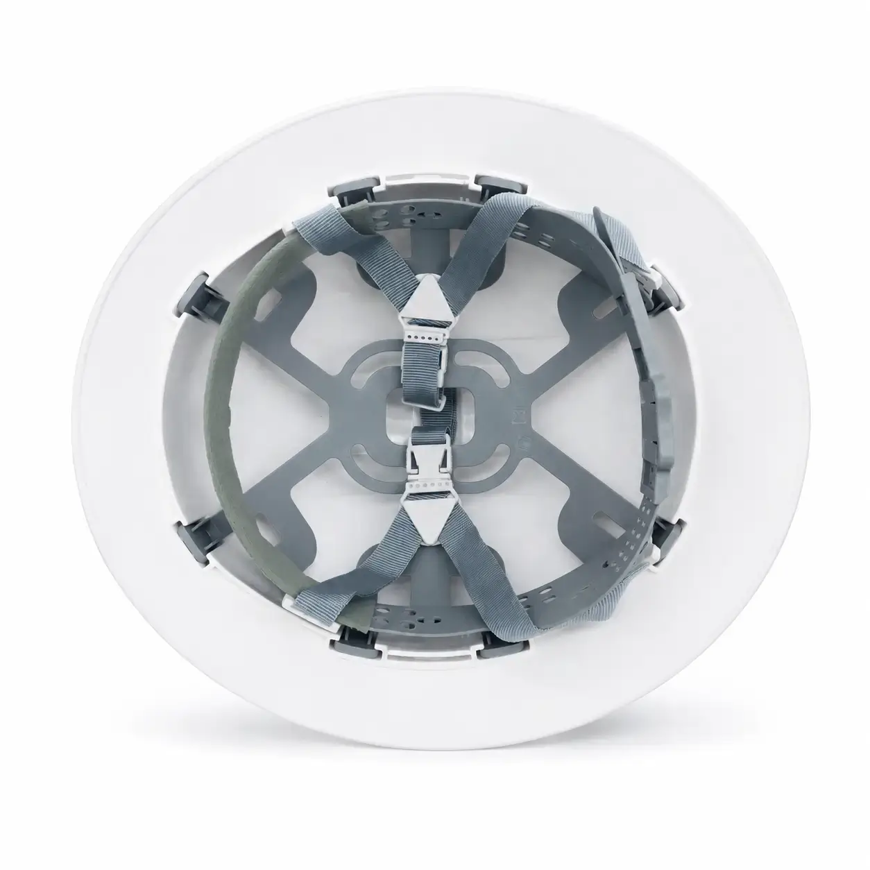 interior de casco de seguridad minero WISDOM con suspensión ajustable y sistema de protección