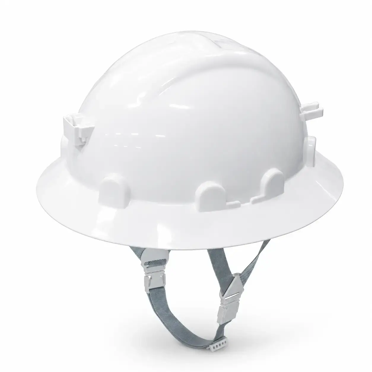casco de seguridad minero WISDOM blanco vista lateral para trabajo industrial y minero