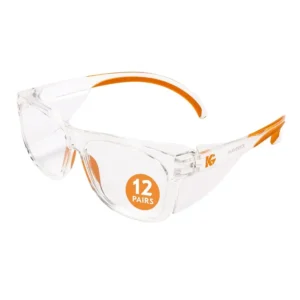 Gafas seguridad Maverick Ansell con lente claro, montura transparente y varillas naranjas