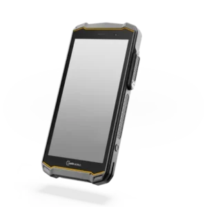 Smartphone industrial resistente 5G IS540.RG en vista frontal con pantalla de 6 pulgadas y diseño robusto.