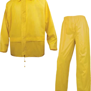 Conjunto lluvia impermeable industrial amarillo con chaqueta y pantalón