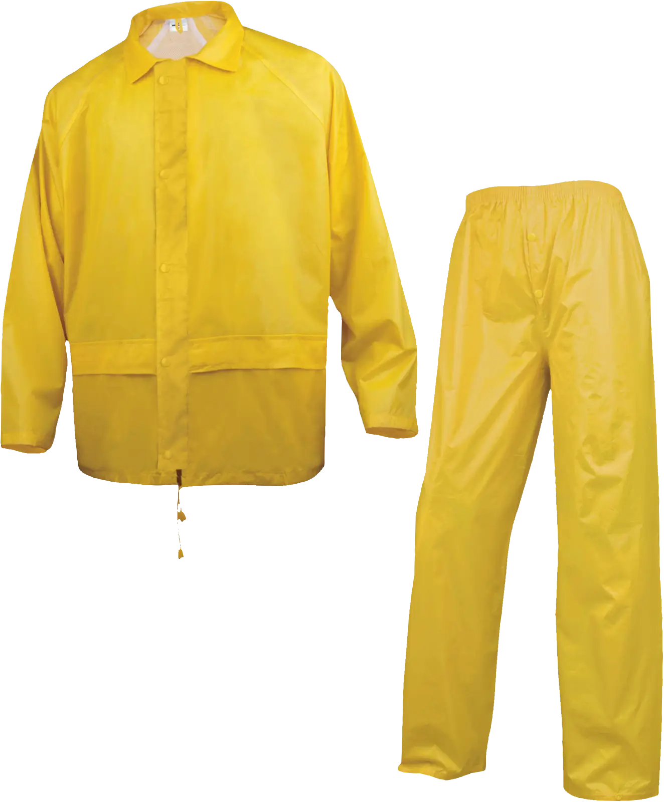 Conjunto lluvia impermeable industrial amarillo con chaqueta y pantalón