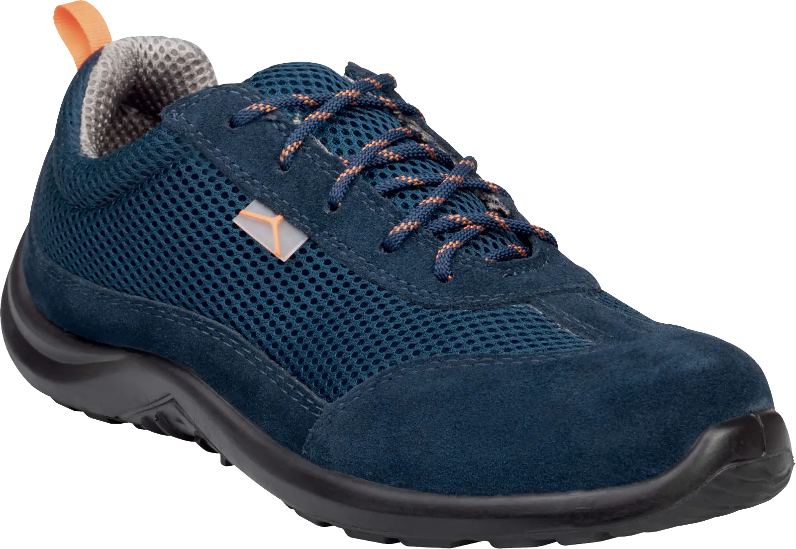 Calzado seguridad S1P SRC COMO azul con tejido transpirable, cordones y puntera reforzada.