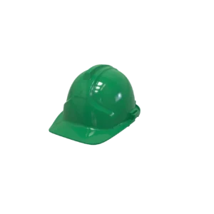 Casco dieléctrico industrial Armour EPI Safety 10-P03 color verde sobre fondo blanco.