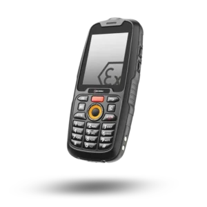 Celular ATEX zona 2 i.safe MOBILE IS120.2, vista frontal con teclado físico y diseño robusto para industria.