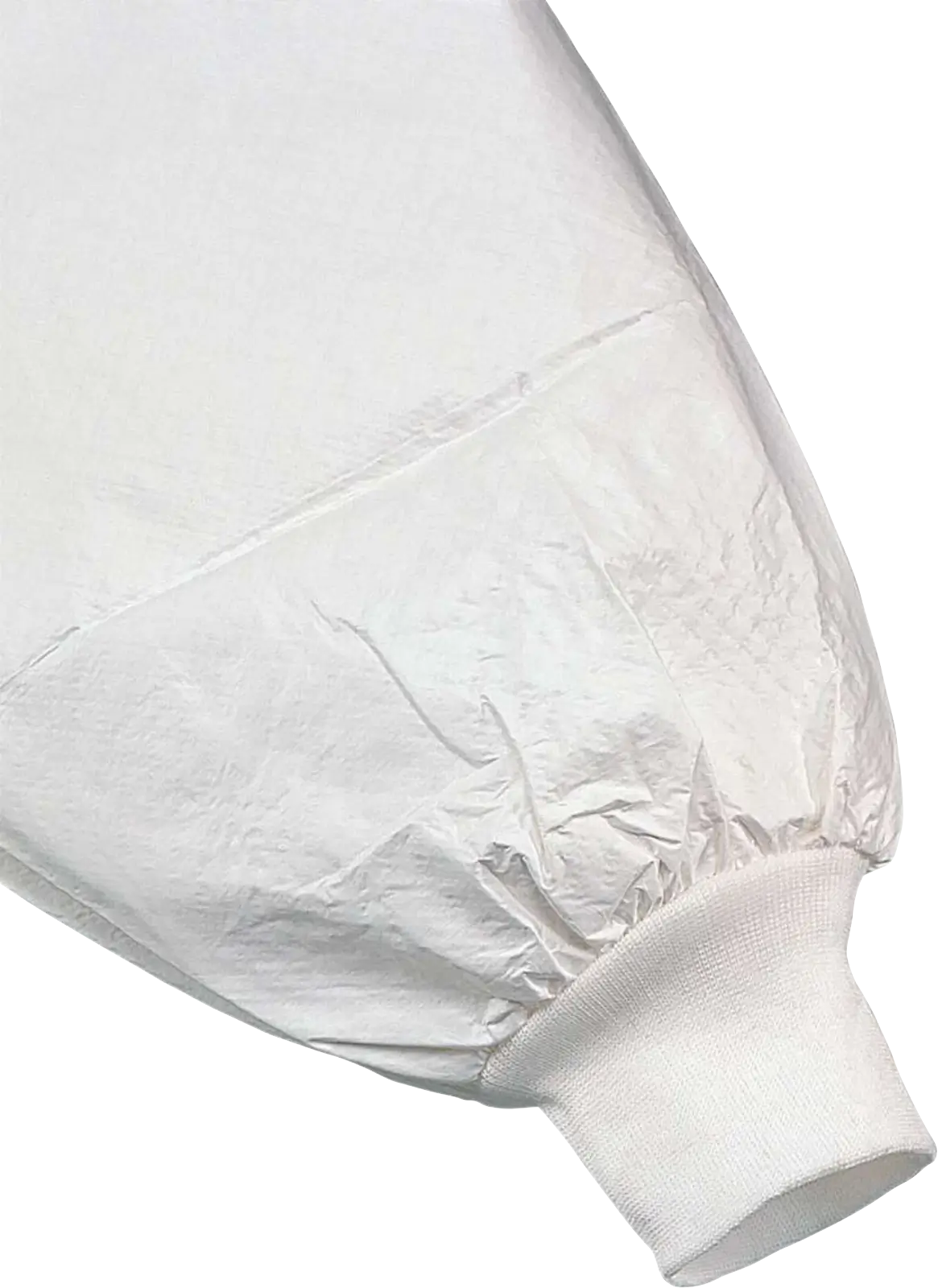 Buzo químico desechable antiestático DT117 con puño elástico de punto para un ajuste seguro.