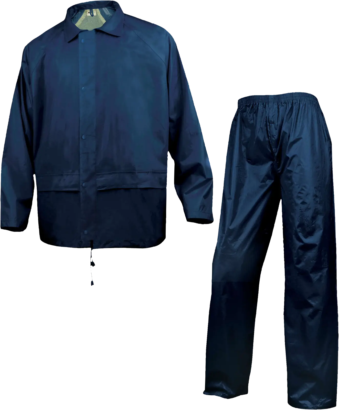 Conjunto lluvia impermeable industrial azul marino con chaqueta y pantalón