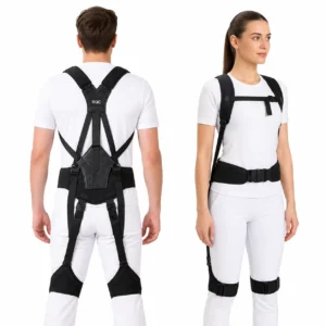 Exoesqueleto lumbar industrial pasivo Kenqing RQC-EXO PRO 3 AIR en vista frontal y posterior
