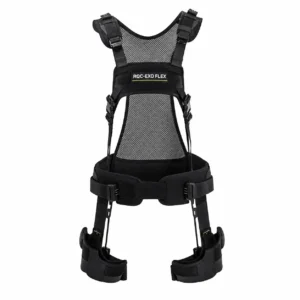 Exoesqueleto textil soporte lumbar Kenqing RQC-EXO FLEX con estructura ergonómica pasiva y correas ajustables.