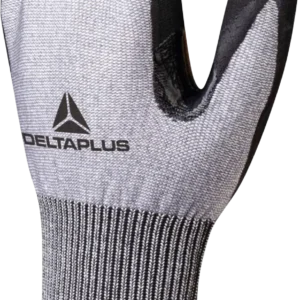 Guantes anticorte nivel C Delta Plus VENICUT C01 en vista frontal, con recubrimiento negro y puño largo