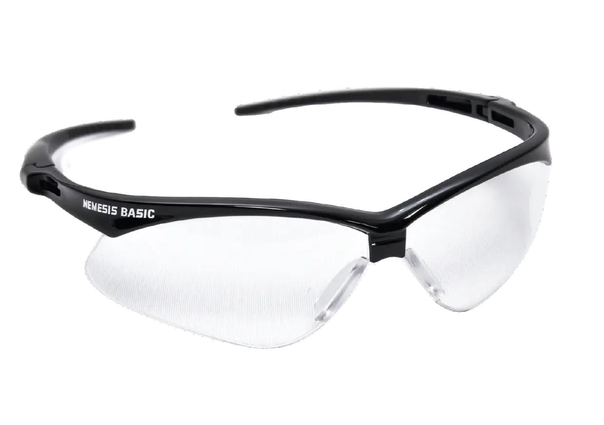 Gafas seguridad industrial antivaho Ansell KleenGuard Nemesis Basic con lente transparente y montura negra