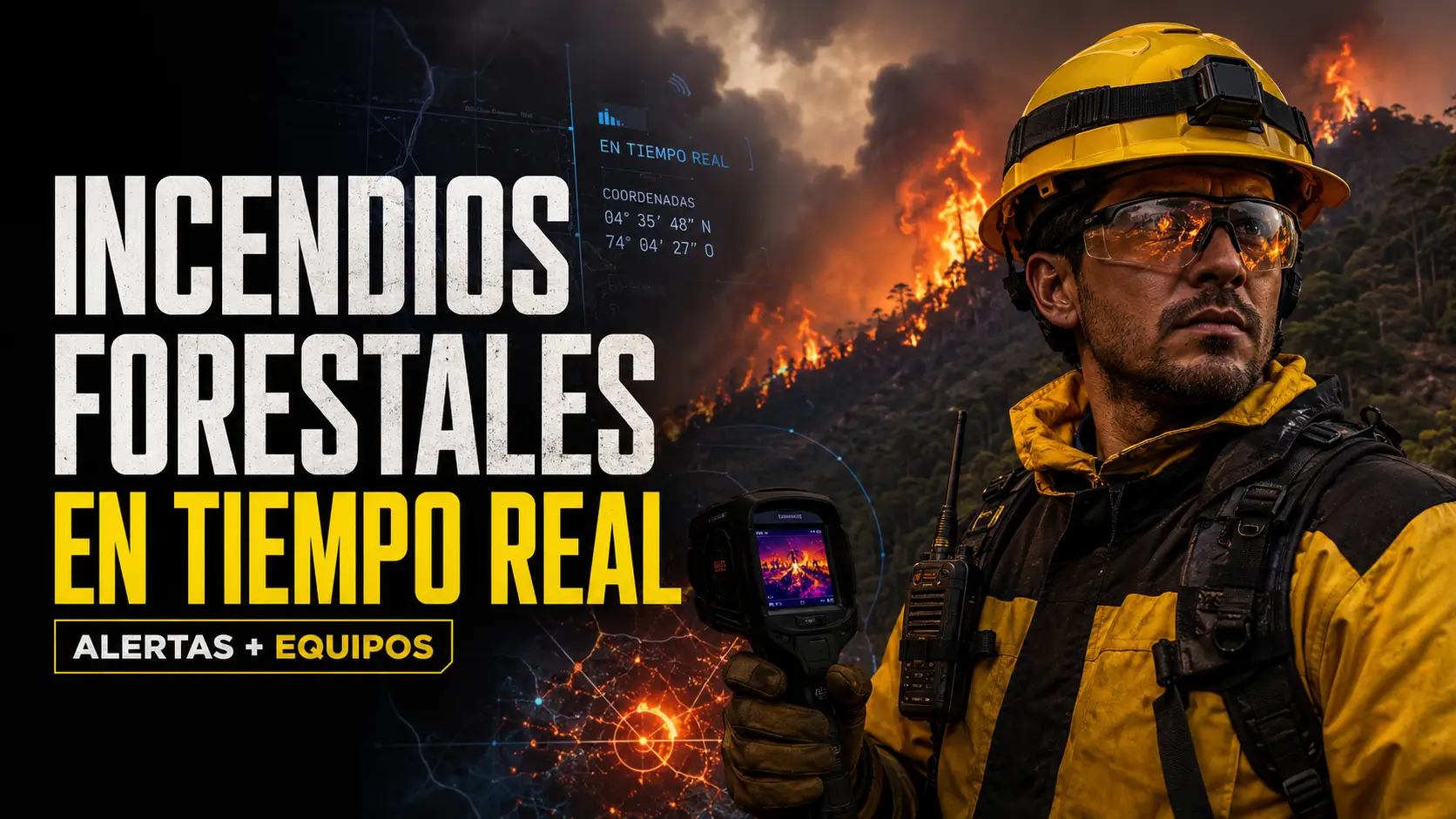 Incendios forestales en tiempo real en Colombia: alertas, monitoreo y equipos esenciales