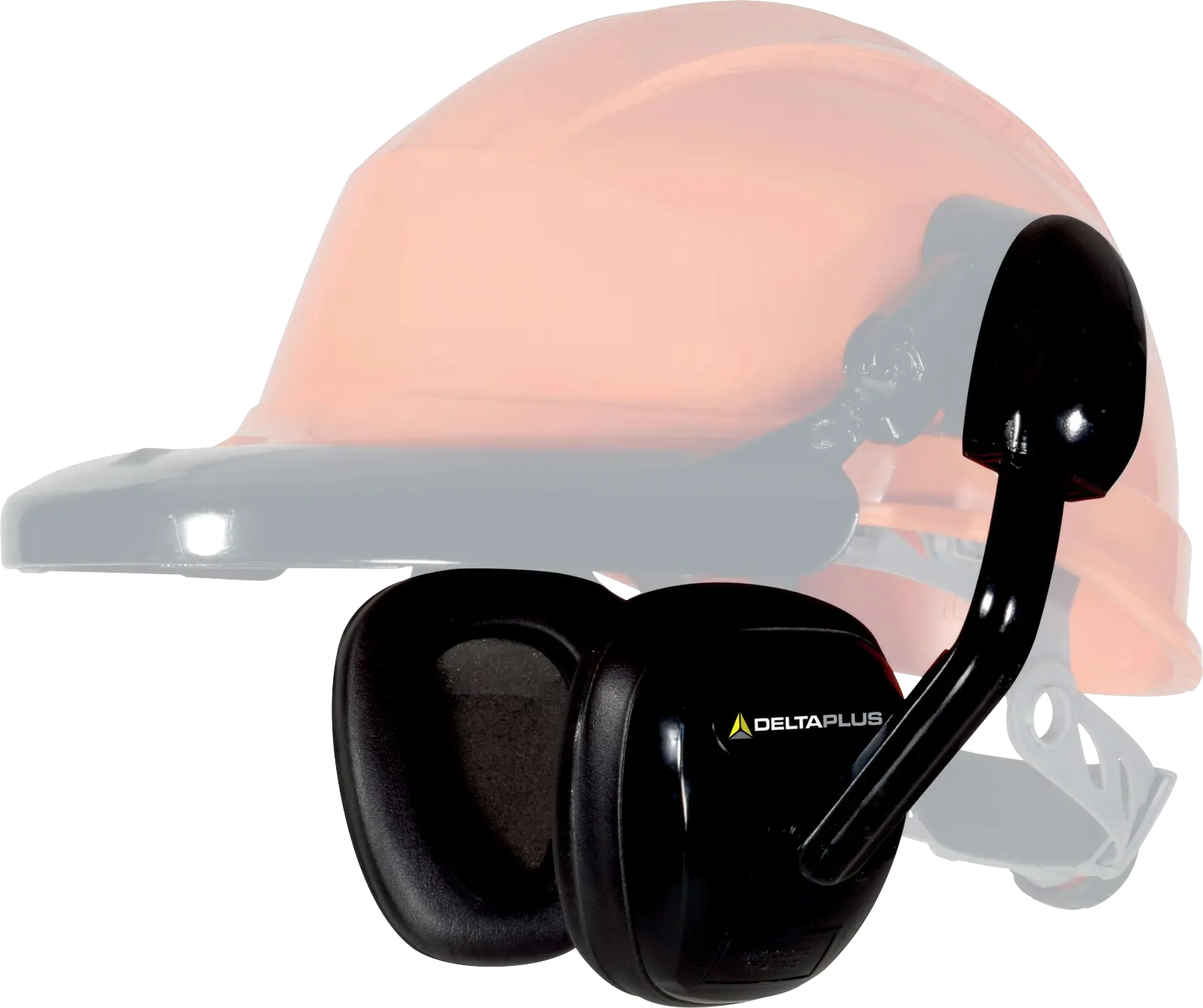 Orejera industrial para casco Delta Plus SUZUKA 2 negra con copas acolchadas y soportes laterales