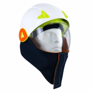 Casco arco eléctrico APC2 Delta Plus ONYX2 CL2 en vista frontal con visor facial y protector de cuello.