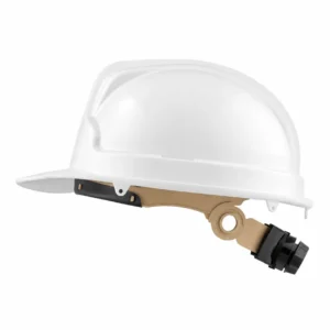 Casco industrial dieléctrico ratchet Delta Plus Fura blanco con suspensión ajustable para protección de cabeza